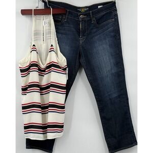 Lucky Brand Crop Jean Sz 10/30 Sweet Crop Dark Wash & Express Dress Tank SZ‎ M